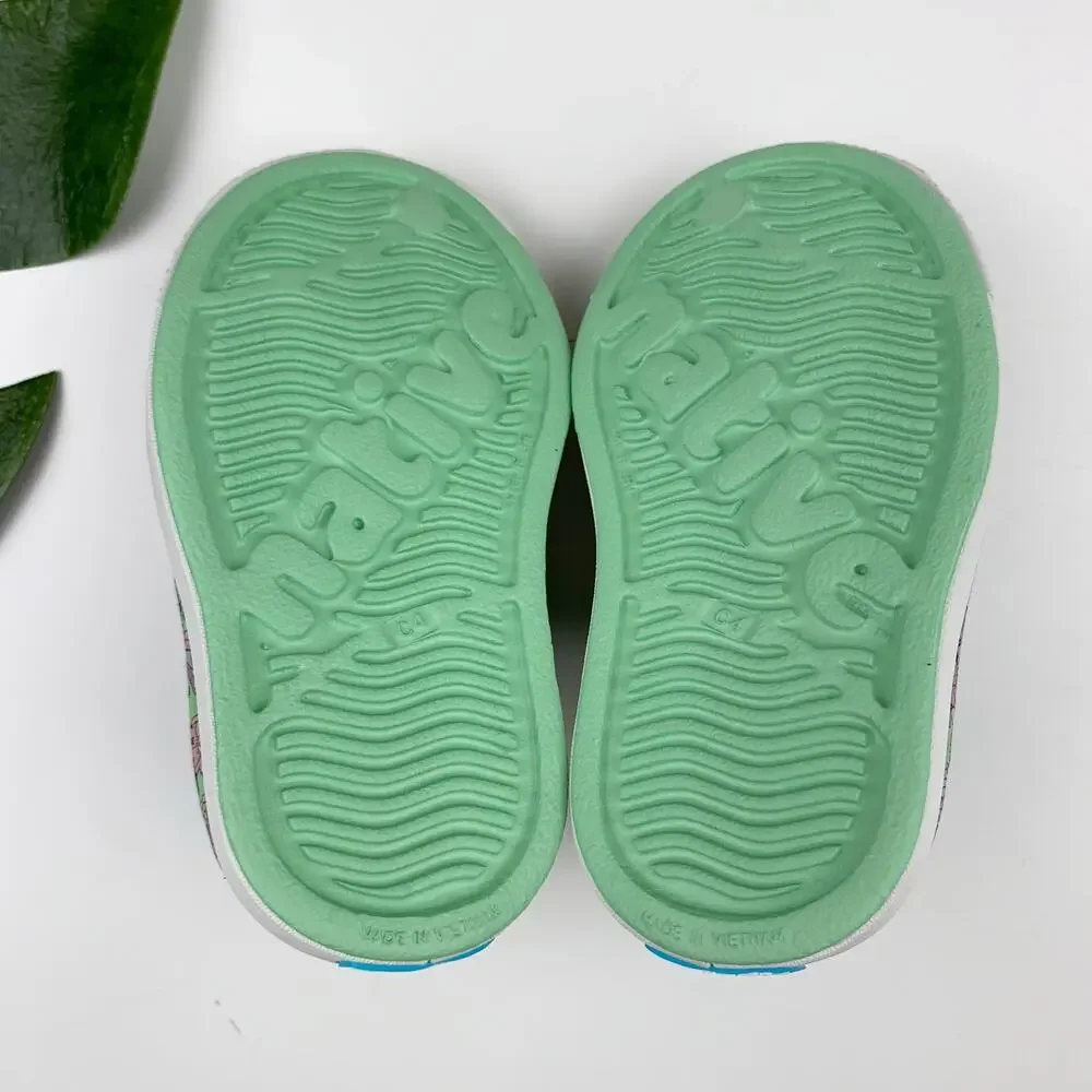 Native Jefferson Sugarlite Slip On Shoes Green Floral Sandals Kids Toddler C4